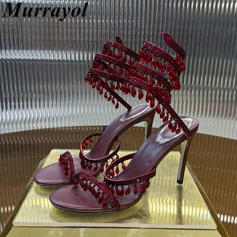 Summer Clothing Stores - Sandals Ankle Snake Shaped Strap Entanglement